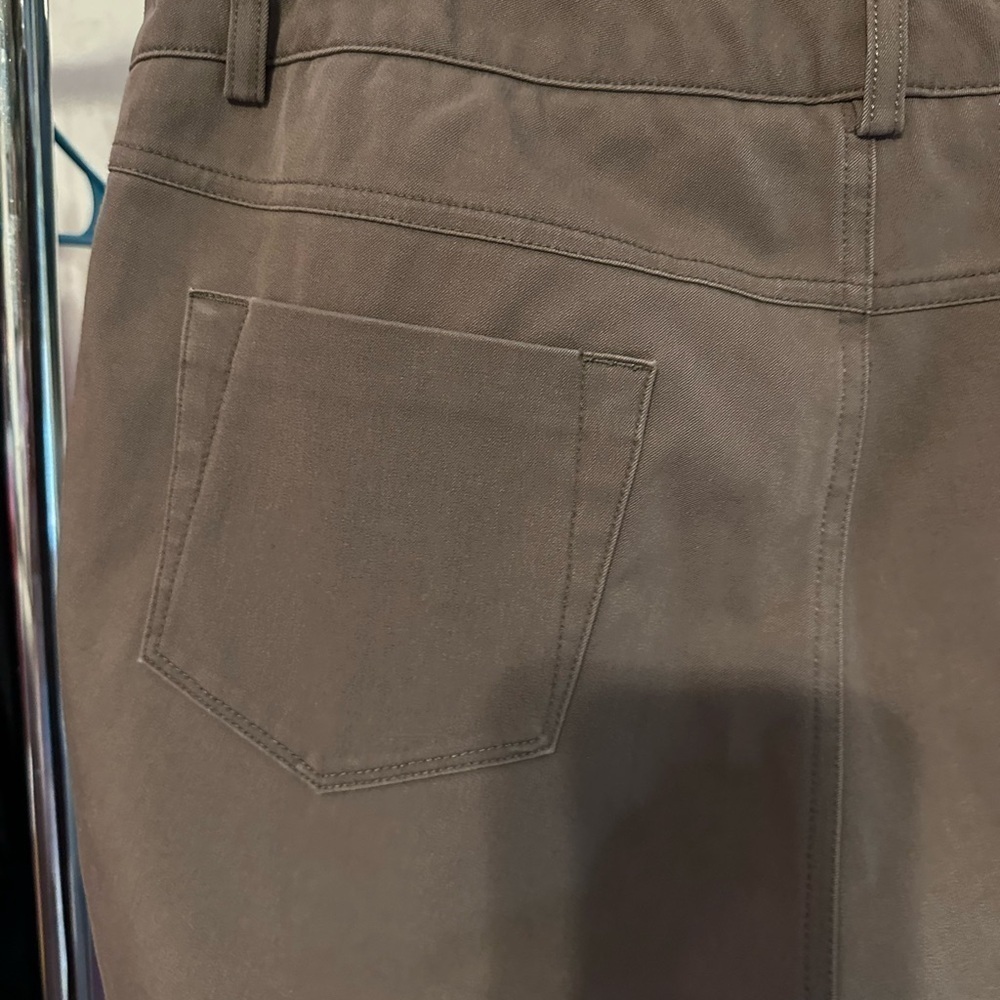 Ecru size 10 dark khaki colored pants. Very soft. Leather accents - Picture 7 of 7